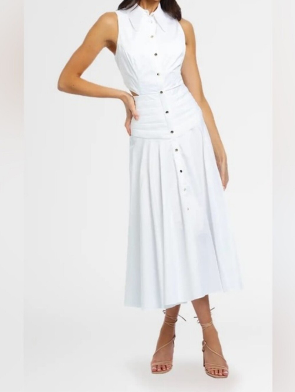 Acler White Hayworth Long Midi Dress Size 4